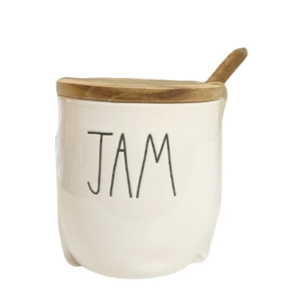 NEW Rae Dunn JAM Server with Wooden Lid & Spoon